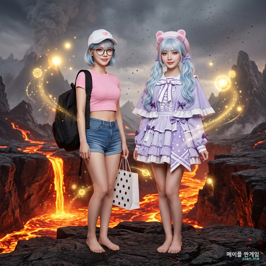 쨈리아 & 테테니아 AI 일러스트